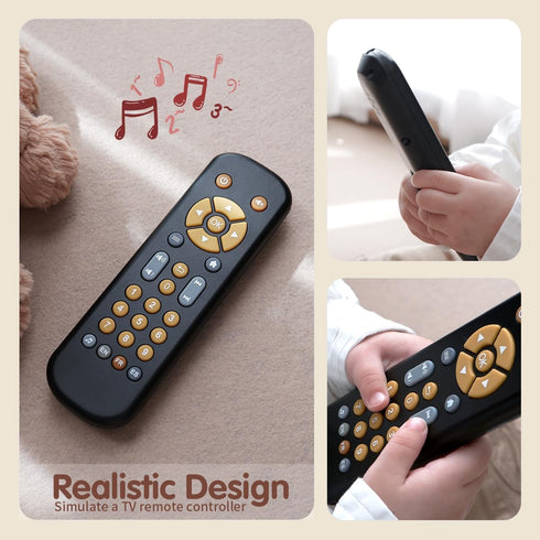 Nueplay Baby TV Remote Control Toy with Light and Sound, Toddler Realistic Controller with 3 Languages, Early Educational Learning Musical Toys, P...