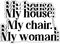 (3PCs) My House My Chair My Woman Sticker Bookish Reading Fantasy Waterproof Die-Cut Vinyl Sticker for Laptop Hard Hat Water Bottle Phone Case Car...