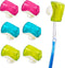 Framendino, 6 Pack Toothbrush Head Covers Caps Holder Case Protector Box with Suction Cup Convenient for Bathroom Wall Mirror Home Outdoor Travel...