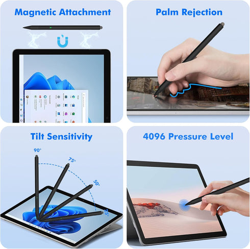 MoKo Stylus Pen for Surface, Fast Charging Surface Pen for Microsoft Surface Pro 7/8/9/X/6/5/4/3 Pen Double-end Digital Pen for Surface Pro/Book/L...