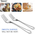 Teivio Stainless Steel Metal Serving Utensils - Large Set of 9-10" Spoons, 10" Slotted Spoons, and 9" Tongs (Silver)...