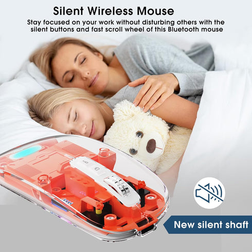 Bluetooth Wireless Mouse,4 Modes Mouse(BT5.2 & BT3.0 + USB-A & USB Type-C Mouse for Mac/MacBook Pro/MacBook pro/MacBook Air/PC/Mac/Laptop/Apple/ip...