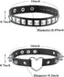 Hicarer 4 Pieces Cool Punk Women Men Biker Choker Heart Gothic Halloween Choker Necklace PU Leather Studded Stone (Black) Faux Leather, Faux Leath...
