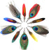 Feather Brooch for Suit Handmade Colorful Feather Lapel Pin Pack of 10...