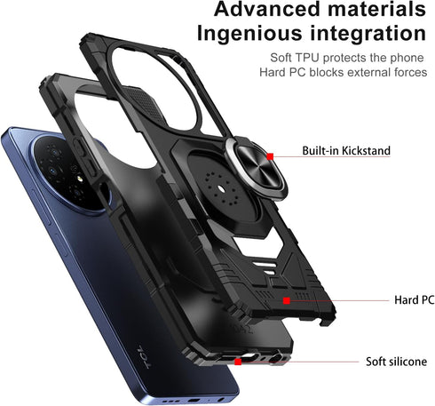 for TCL 50 XL 5G Phone Case TCL 50 XL NXTPAPER 5G with Tempered Glass Screen Protector,Military Grade Heavy Duty Shockproof Protective Cover,with ...