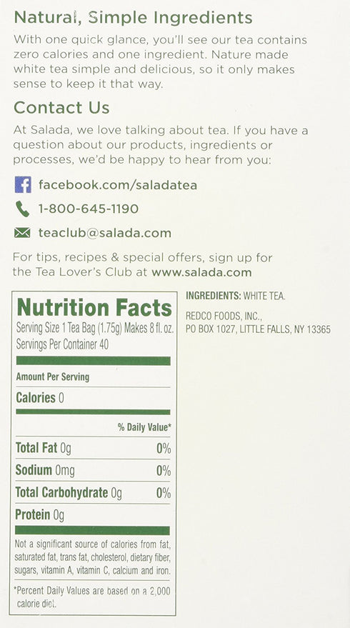 Salada Pure White Tea - 40 ct...