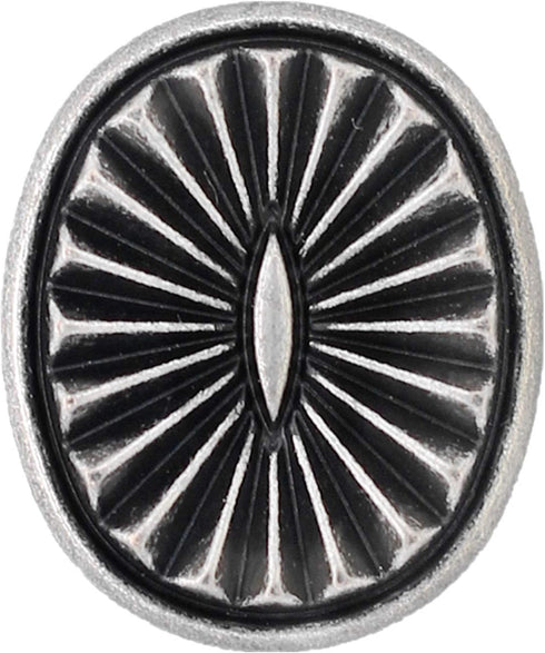 Bezelry 12 Pieces Oval Southwest Concho Style Metal Shank Buttons. 21mm X 17mm (Antique Silver)...