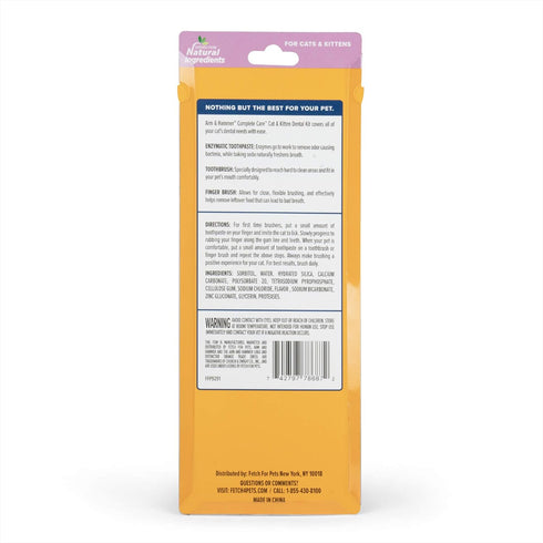 Arm & Hammer for Pets Complete Care Cat & Kitten Dental Kit | Includes 2.5 oz Tuna Flavor Enzymatic Cat Toothpaste, Cat Toothbrush, and Rubber Fin...