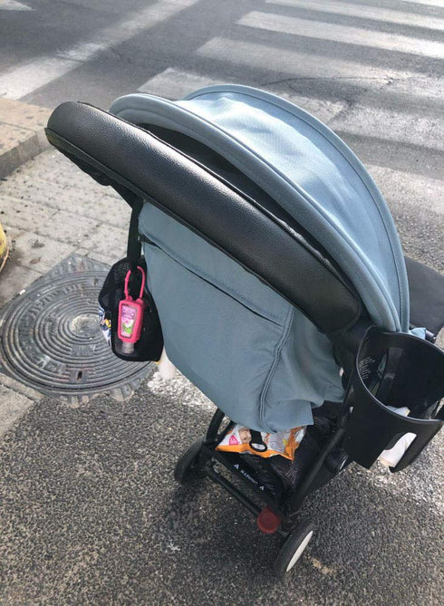 Universal Stroller Handlebar Cover – PU Leather Armrest Sleeve for Baby Strollers, Dustproof and Protective Grip for Infant and Toddler Prams, Bla...