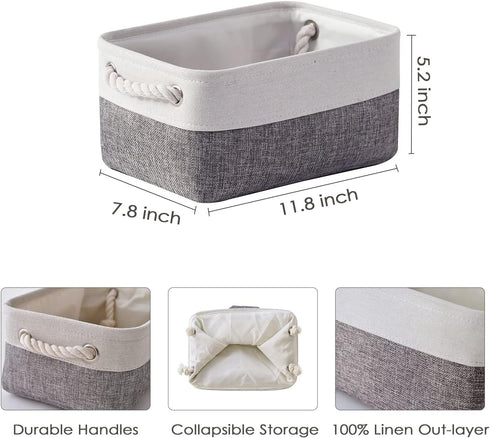 TheWarmHome Organization and Storage Basket for Shelves - 12x8x5.2 inch 1 Pack Fabric Storage Cubes, Collapsible Storage Bins for Closet Organizer...