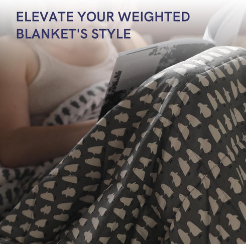 YnM Cotton Duvet Cover for Weighted Blankets (Penguin, 41''x60'')...
