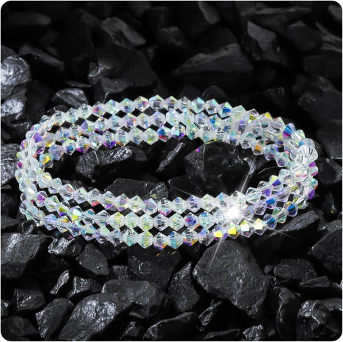 HANGINTHERE 3 Pcs 4mm Austrian Crystal Stretch Bracelets Set for Women,Boxed,Stackable Gift Bracelets for Birthdays, Mother’s Day...