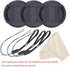 waka 3 Pack 55mm Center Pinch Lens Cap Cover with Tether for Nikon D3500 D3400 D5600 D7500 with AF-P 18-55mm f/3.5-5.6G VR Kit Lens & Other 55mm T...