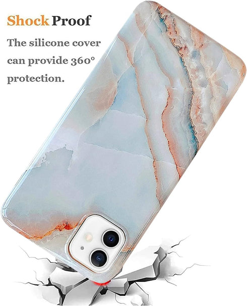 J.west for iPhone 12/12 Pro Case 6.1-inch, Luxury Grey Marble Design Graphics Stone Pattern Ultra Slim Thin Flexible Soft Rubber TPU Silicone Prot...