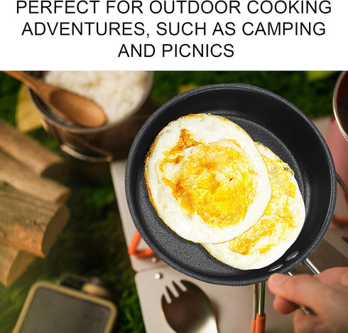 Egg Frying Pan, 4.7-Inch Single Egg Durable Small Pan with Handle, Nonstick Frying Pan With Lid Covered, Heat Resistant Small Egg Skillet Cooking ...