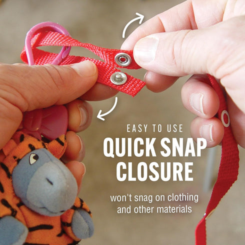 Baby Buddy Secure-a-Toy, Adjustable Pacifier and Teether Strap for Stroller, Highchair, and Car Seat, Orange Gold, 2 pack...