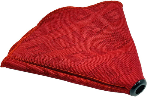 Universal Manual Red Canvas Shift Lever Knob Boot Dust Cover JDM Style Gear Shift Knob Collar Hyper Fabric...