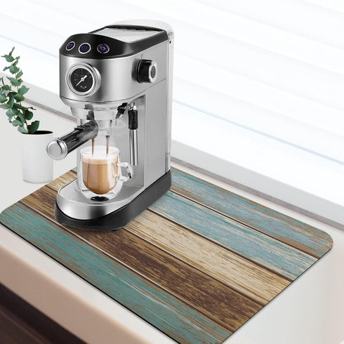 Coffee Bar Mat for Countertops Coffee Mat Dish Drying Mat for Kitchen Counter Absorbent Hide Stain Rubber Backed Dish Mat Drying Kitchen Mat Coffe...