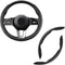 2PCS Car Nappa Leather Steering Wheel Cover, Segmented Steering Wheel Protector, Car Interior Accessories, Non-Slip & Breathability Well, Universa...