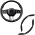 2PCS Car Nappa Leather Steering Wheel Cover, Segmented Steering Wheel Protector, Car Interior Accessories, Non-Slip & Breathability Well, Universa...