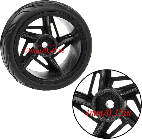 5-Spoke 12mm Hex Hub Wheel Rims & Rubber Tires Compatible with HSP Tamiya HPI Kyosho 1/10 On-Road Touring Car,WLtoys 1/14 144001 Traxxas 1/16 Slas...