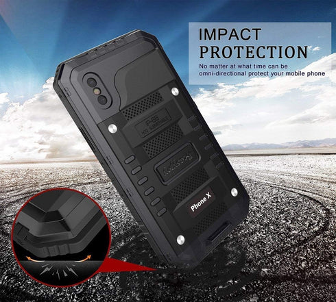 Beasyjoy for iPhone Xs iPhone X/10 Metal Case Heavy Duty Waterproof Tough Cover Screen Full Body Protection Shockproof Rugged Military Grade Defen...