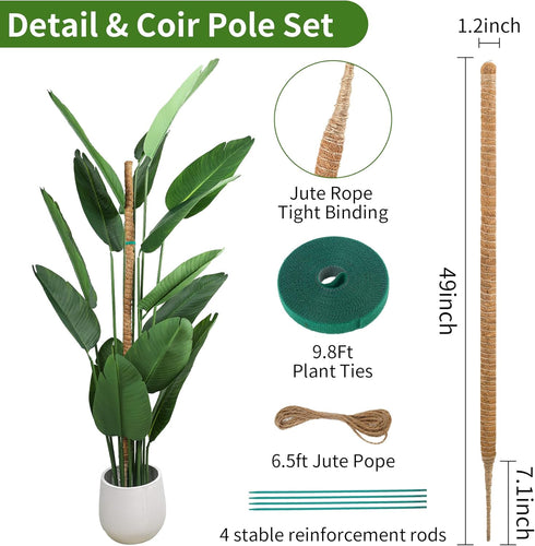 Moss Pole, 49 Inch Bendable Moss Pole for Climbing Plant, Monstera Plant Support, Moss Pole for Plants Indoor, Plant Support Stakes for Indoor Pot...