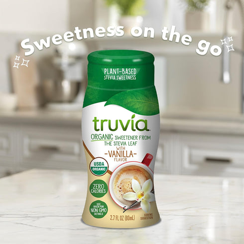 Truvia Organic Zero-Calorie Liquid Stevia Sweetener, 2.7 fluid ounce bottle, Vanilla flavor...