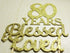 80 Years Blessed & Loved Cake Topper for 80th Birthday, Wedding Anniversary Party Decorations Gold Glitter...