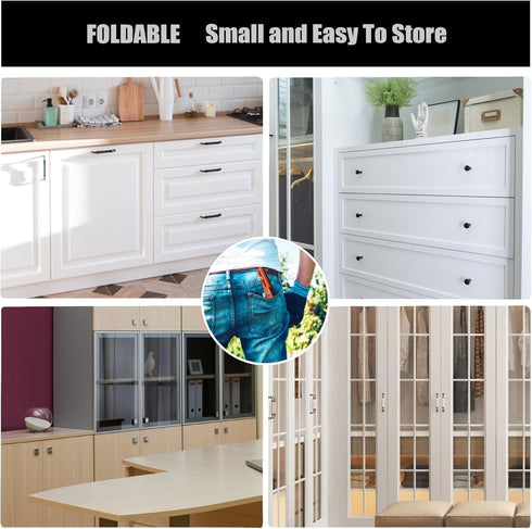 Cabinet Hardware Jig, Adjustable Cabinet Handle Template Tool for Door Knob and Drawer Pulls, Woodworking Installation Tools, Punch Locator Drill ...