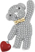 Bear Brooch for Women Rhinestones Brooch Sweater Pin Cute Animal Silver Brooch for Grils...