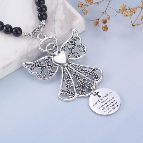 Guardian Angel Rear View Mirror Accessories, Guardian Angel Protect Me My Passengers Car Charm for Rear View Mirror, Car Hanging Accessories New D...