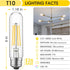 Tubular Light Bulb 6W Equal E26 LED Bulb 60 Watt Dimmable Cool White 4000K E26 Edison Bulb AC120V 750LM T9 T10 LED Bulb for Rustic Pendant, Island...