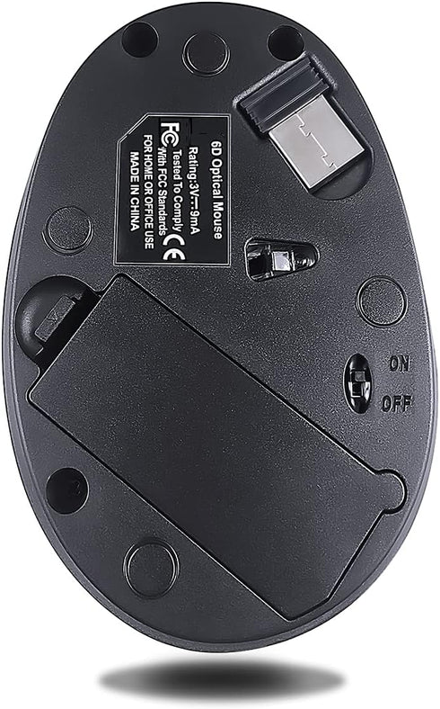 Left-Handed Mouse,2.4GHz Ergonomic Vertical DPI 800/1200/1600 Wireless Mouse with USB Receiver for Small Hand,Black...