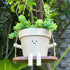 Hanging Planter Swing Face Plant Pot - Cute Resin Head Planters with Drainage Hole Indoor Outdoor Plant Holder, Succulent/String of Pearls Flower ...