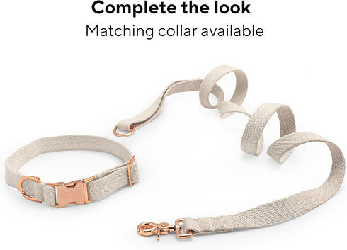 7FT Ultra-Durable Cotton Webbing Dog Leash | 60" Length Natural Cotton Strap with Strong All-Metal Hook | Soft & Skin Friendly, Lightweight, and C...