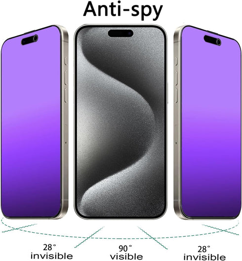 2 PCS Anti-Blue Privacy Matte Tempered Glass for iPhone 15 Pro Max Anti-Glare Anti-Spy Screen Protector Film 6.7 inch...