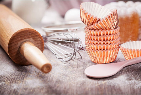 Sumind 400 Pieces Mini Foil Cupcake Liners Baking Cups, Metallic Cupcake Liner for Holiday Baking Muffin and Cupcakes(Rose Gold)...
