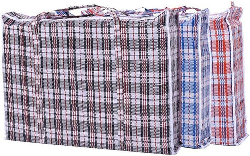 Set of 3 Jumbo STORAGE LAUNDRY SHOPPING Bags with Zippers and Handles. Size 27"x25"x5"...