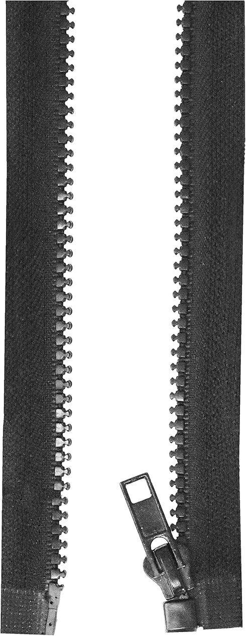 Mandala Crafts #5 Molded Resin Tooth Black Separating Zippers - 16 Inch Heavy Duty Plastic Zippers for Sewing Jackets, Coats, Bags, and Crafts...