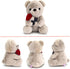 9.8'' Teddy Bear with Rose, Soft Plush Bear Doll Stuffed Animals Toys Valentines Day Decor Gifts for Her/Girlfriend Lover Mom Kids (Gray)...