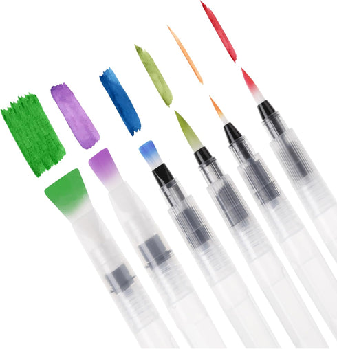 Mr. Pen- Watercolor Brush Pens, 6 pcs, Watercolor Brushes Set, Water Brush Pen, Water Color Pens, Refillable Brush Pen...