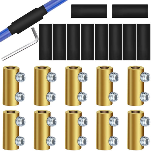 smseace 10Pcs 6 Gauge Wire Connectors with 10Pcs Heat Shrink Tubes,20Pcs Screws and Wrench 6 awg Splicing Quick Wiring Terminal 80 Amp Circuit Con...