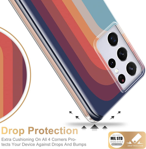 Esdot for Samsung Galaxy S21 Ultra Case,Military Grade Passing 21ft Drop Test,Rugged Cover with Fashionable Designs for Women Girls,Protective Pho...