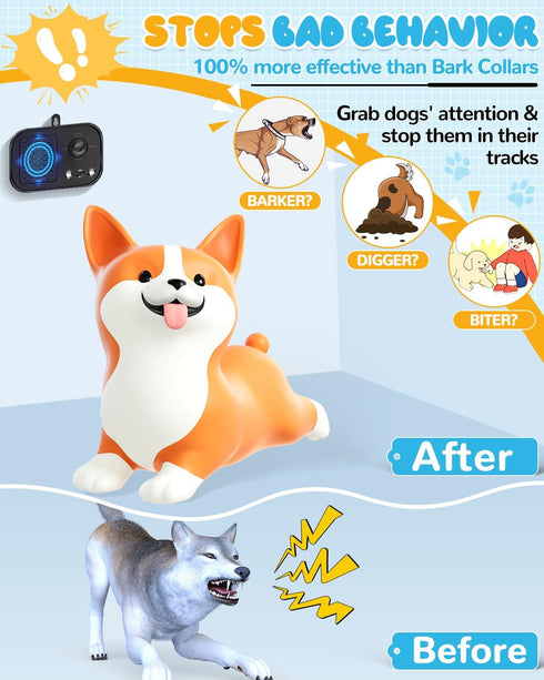 Ultrasonic Dog Bark Deterrent Devices, Rechargeable Anti Barking Device 50Ft Effective Control Range Safe for Human & Dogs Portable Indoor & Outdo...