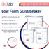 Glass Beaker Set, Low Form, Graduated 3.3 Borosilicate Glass Beakers, Vol.50,100,250mL, for Lab, Classroom, Craft, Kitchen,BKLGS3A1...