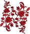 2pcs Flowers Iron On Patches Garment Applique Embroidery DIY Accessory Cheongsam Skirt Clothes (Red A, Size A)...