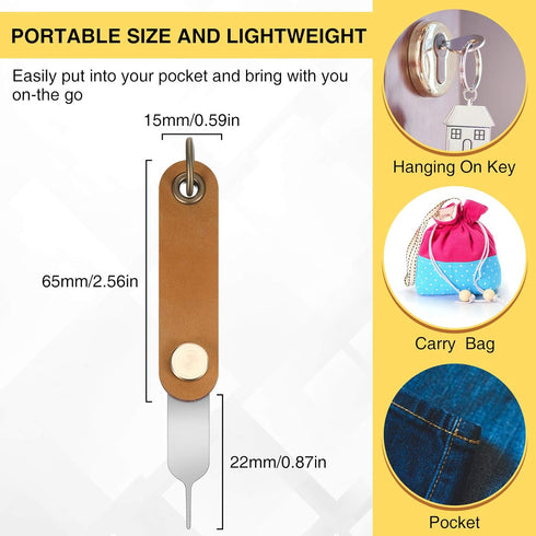 Weewooday 20 Pcs Sim Card Removal Tool Universal Sim Card Pin Card Tray Eject Pin Ejector Tool with 1 Detachable Keychain Charm for Smart Phones a...