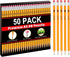 Gloween Wood-Cased #2 HB Pencils Bulk, 50 Pack Pre-Sharpened Yellow Pencils for Office School Supplies...