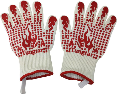 Ove Gloves mit BBQ Heat Proof Oven Mitts 11Inch 1472? guantes para caliente Grill Proof Heat for Men women BBQ Gloves bake Gift Set Cooking Gloves...